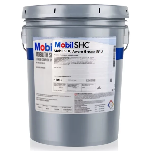 mobil shc aware grease ep 2 emmer 16 kilogram voorkant